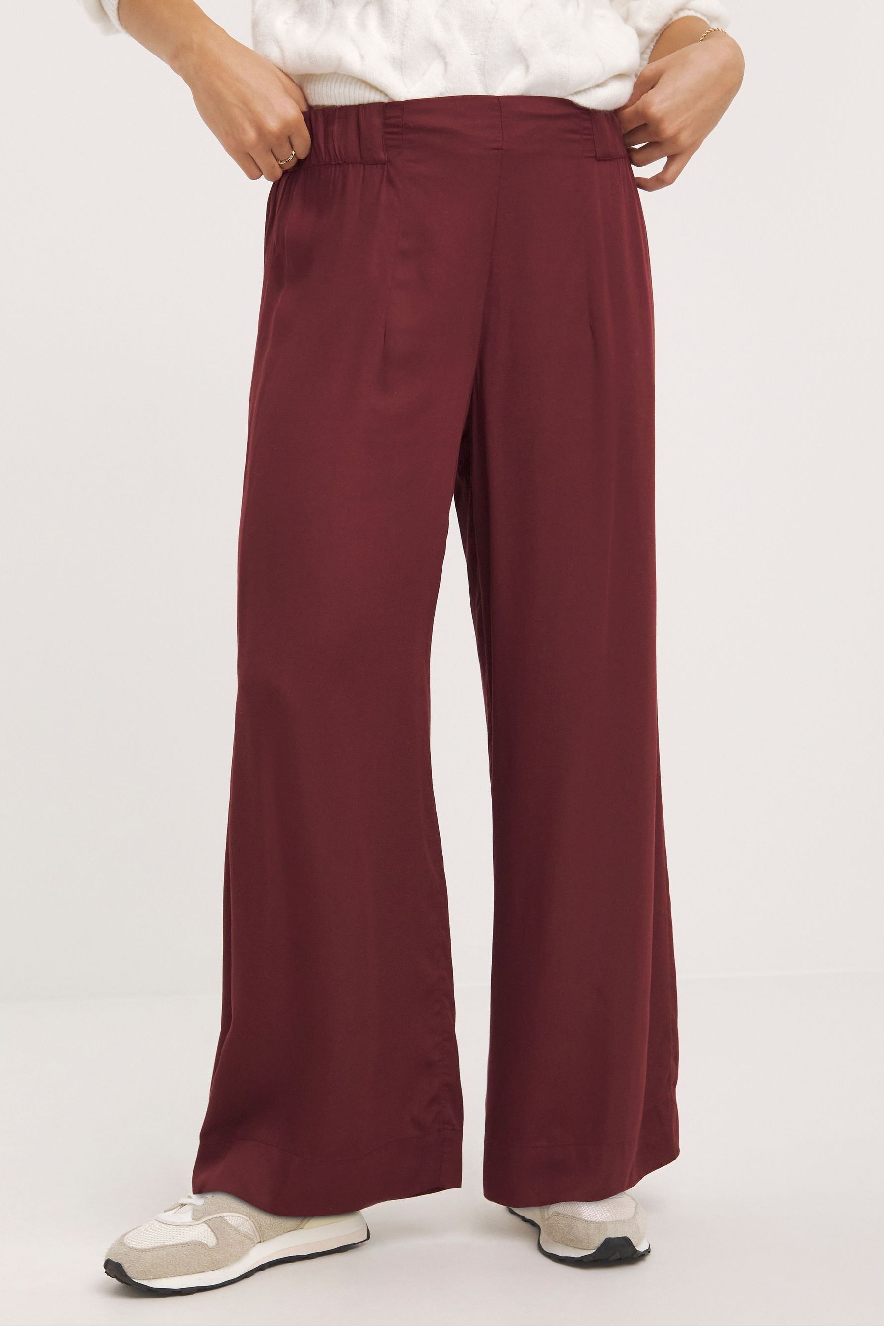 Plum wide top leg trousers