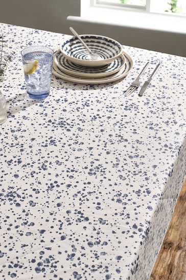 Blue Salcombe Spot Wipe Clean Table Cloth