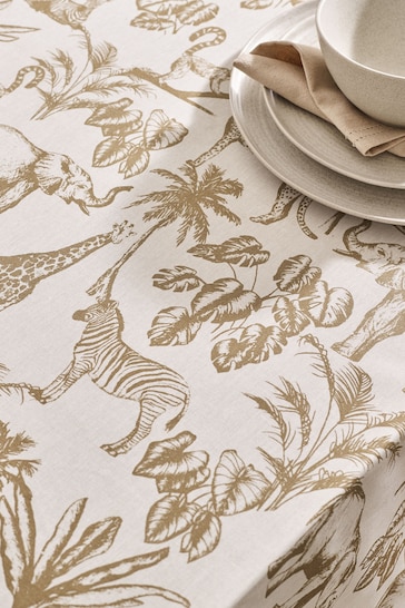 Natural Safari Print Wipe Clean Table Cloth