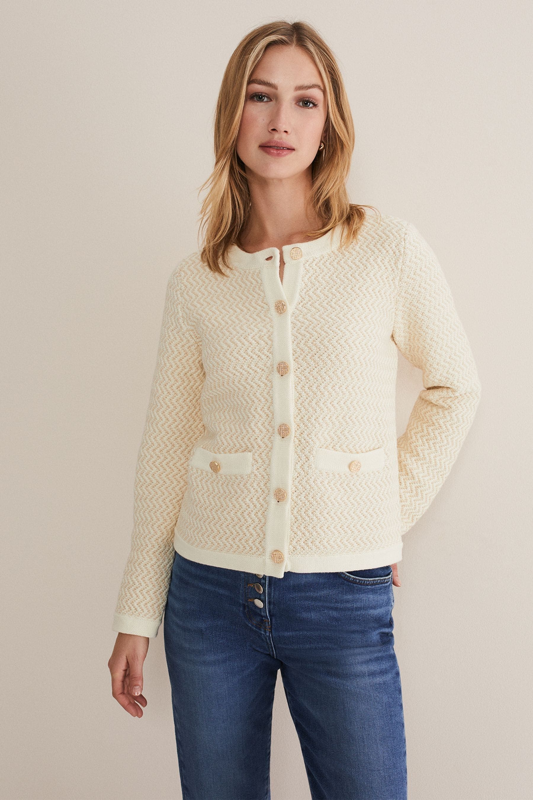 Buy Phase Eight Natural Cove Ribbed Cropped Jacket from the Next