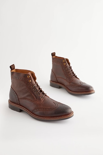 Brown Modern Heritage Brogue Boots