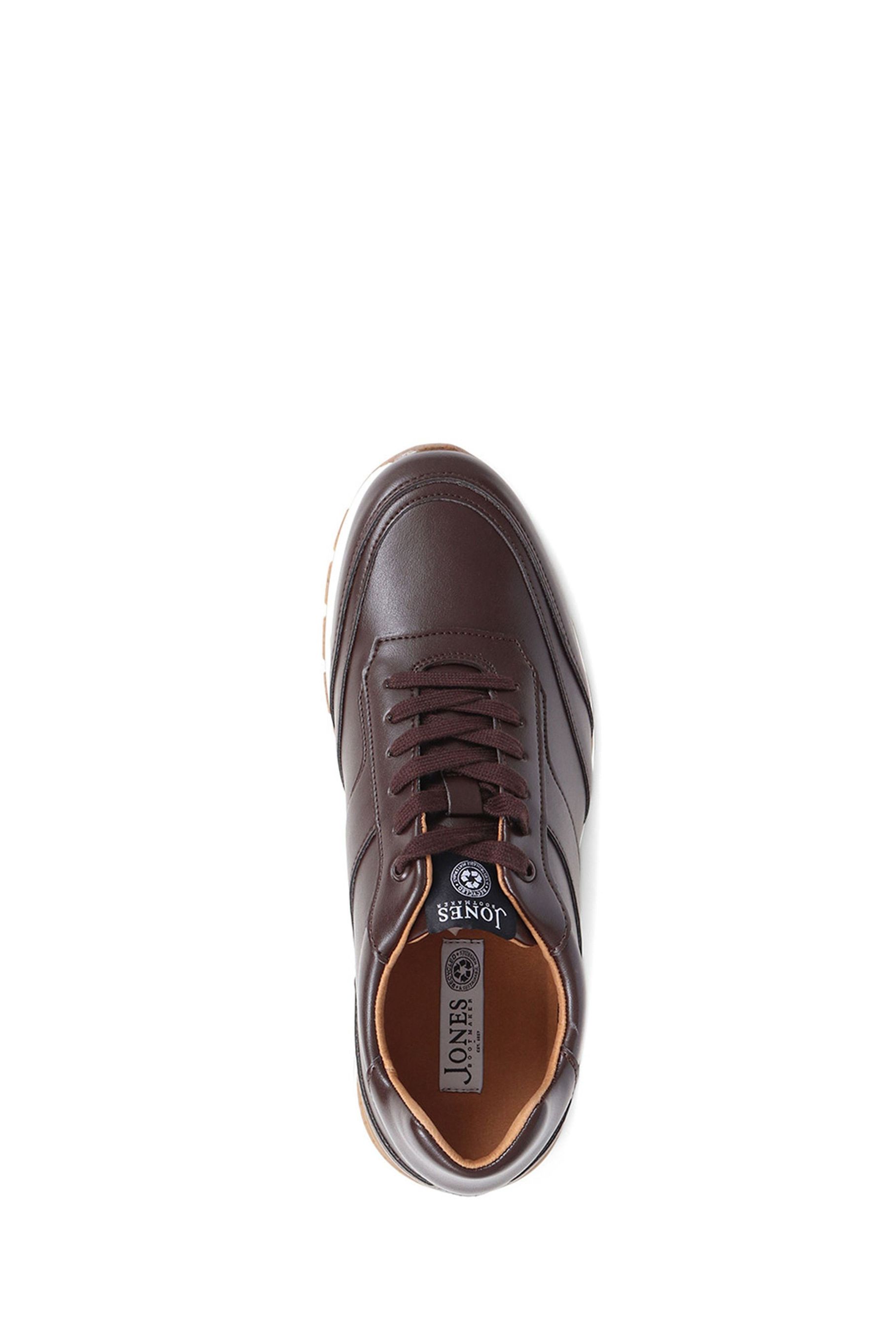 Buy Jones Bootmaker Tadcaster Apple Leather Brown Trainers from