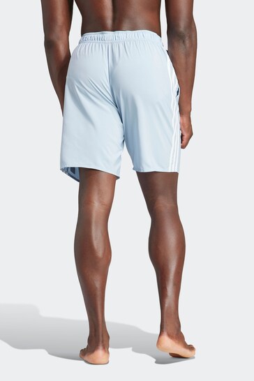 adidas Blue 3-Stripes Swim Shorts