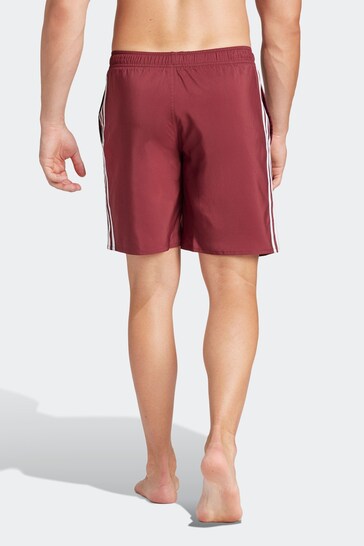 adidas Red 3-Stripes Swim Shorts