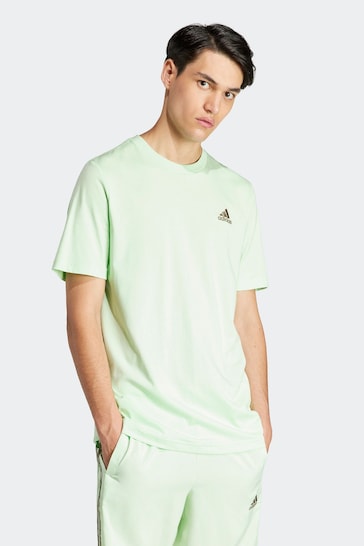 adidas Green Sportswear Essentials Single Jersey Embroidered Small Logo T-Shirt