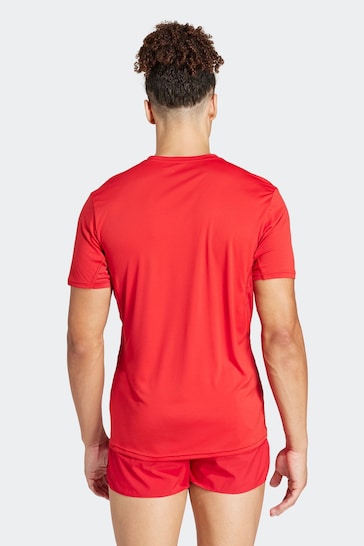 adidas Red Adizero Essentials Running T-Shirt