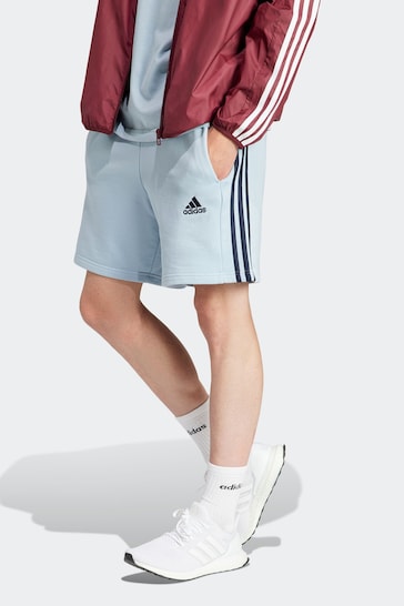 adidas Blue Sportswear Essentials French Terry 3-Stripes Shorts