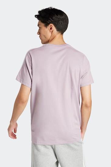 adidas Purple Sportswear Essentials Single Jersey 3-Stripes T-Shirt