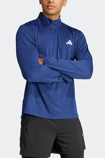 adidas Blue Train Essentials Training Long Sleeve Sweatshirt