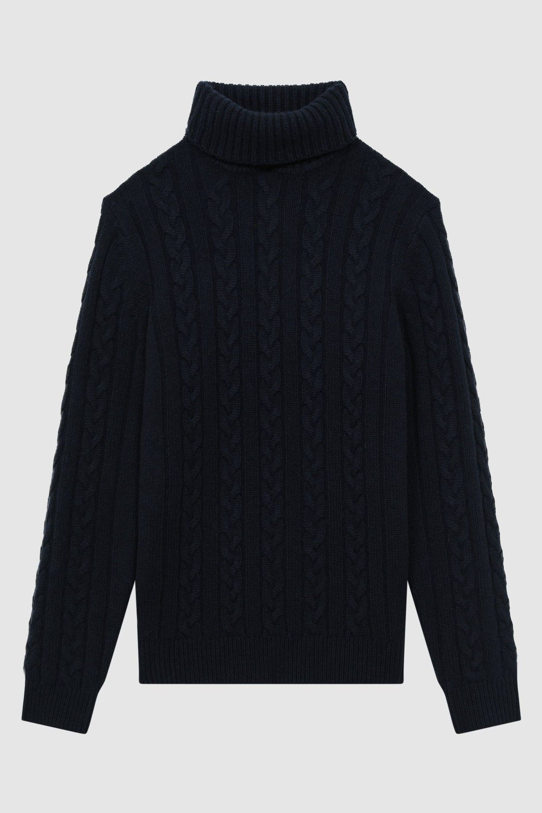 Buy Reiss Navy James Atelier Cashmere Cable Knit Funnel Neck Jumper from the Next UK online shop