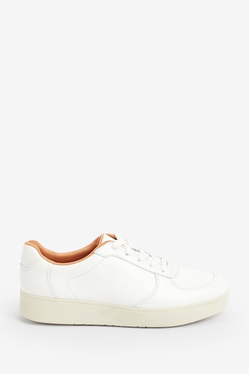 FitFlop Rally Leather Panel White Sneakers