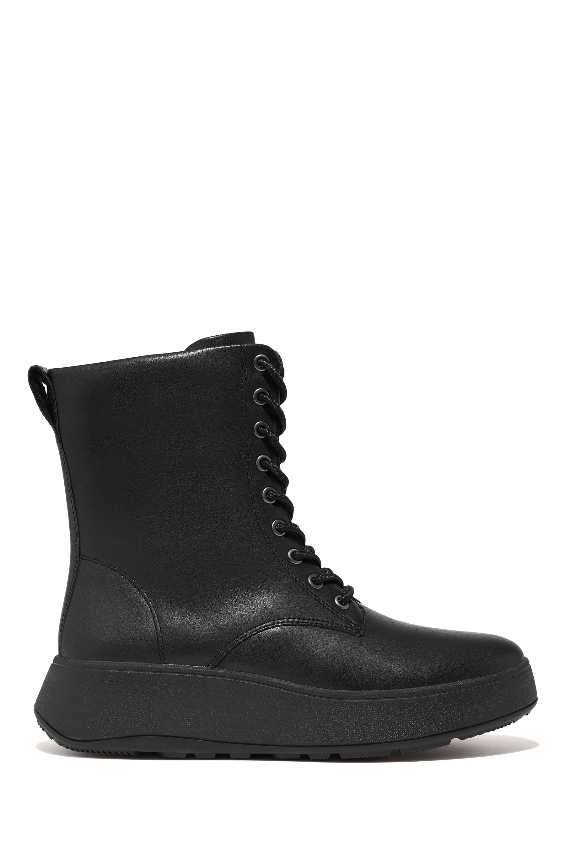 Buy FitFlop F Mode Leather Lace Up Flatform Ankle Black Boots from the Next UK online shop