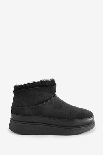 FitFlop Gen-Ff Ultra-Mini Double-Faced Shearling Black Boots