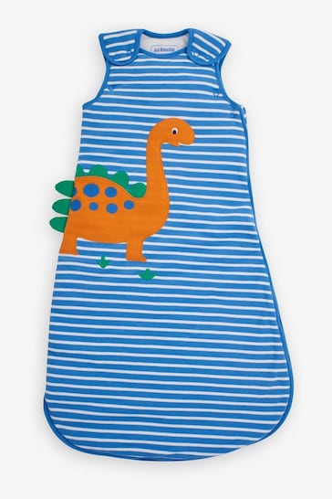 JoJo Maman Bébé Blue Stripe Dino Appliqué 2.5 Tog Baby Sleeping Bag