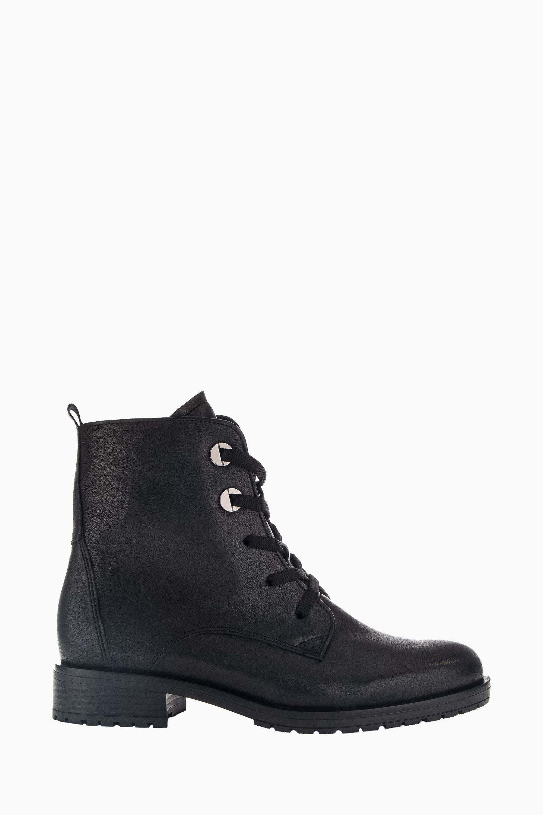 Buy Gabor Wide Fit Prissie Black Leather Ankle Black Boots from the Next UK online shop