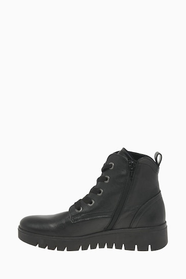 Gabor Dando Black Leather Ankle Black Boots