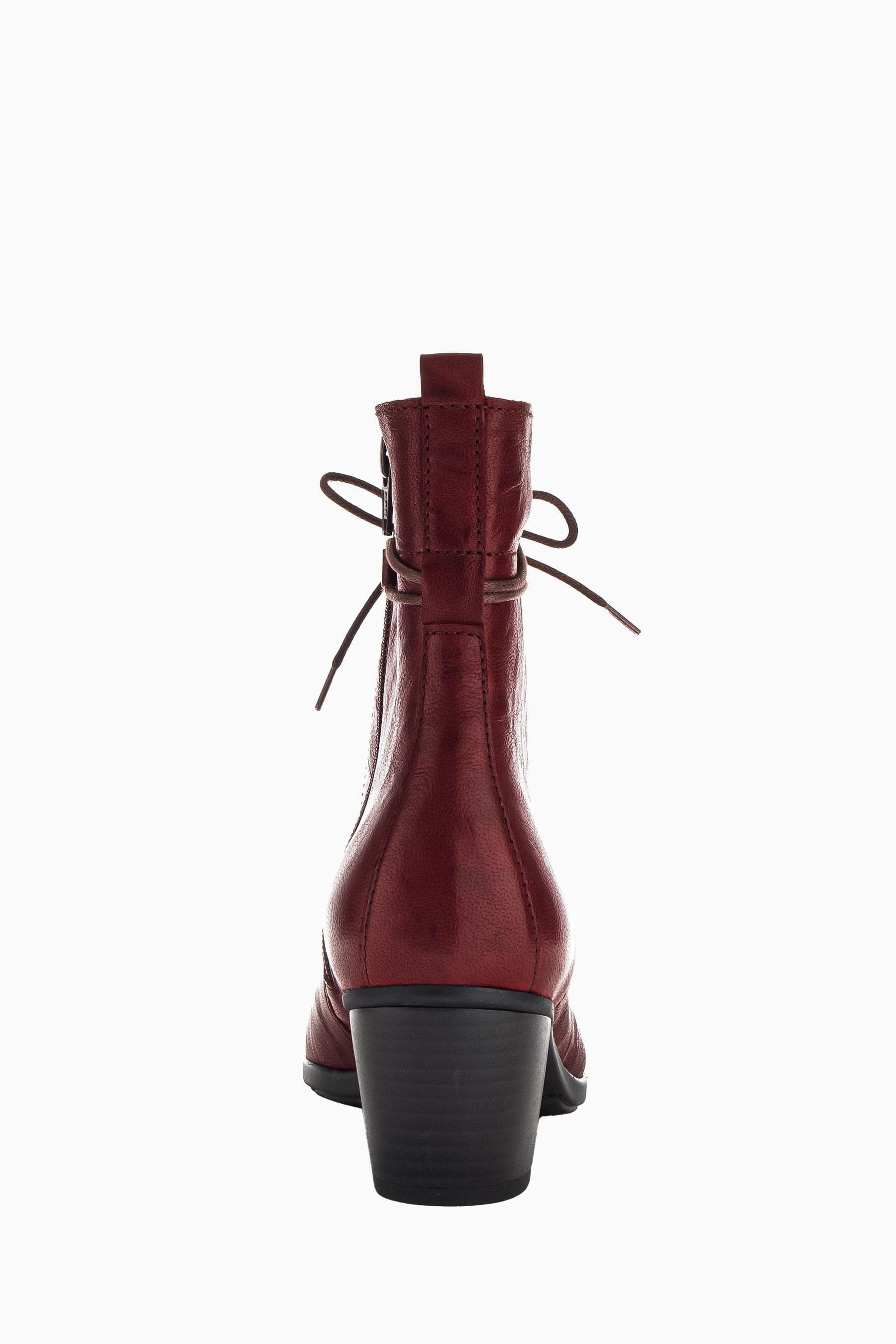 Gabor Eston Dark Red Leather Ankle Boots