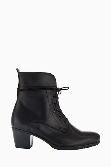 Gabor Easton Leather Ankle Black Boots