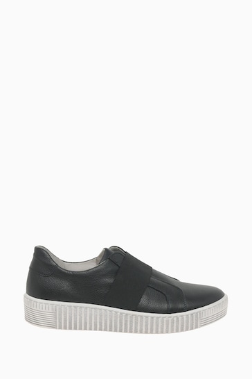 Gabor Willow Black Leather Casual Trainers