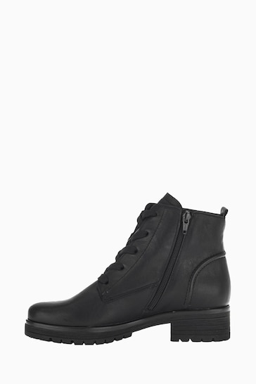 Gabor Zumba Black Leather Ankle Black Boots