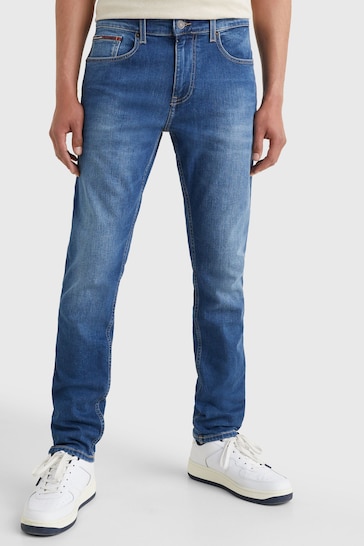 Tommy Jeans Blue Slim Tapered Fit Faded Jeans