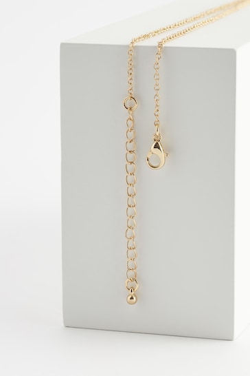 Gold Tone M Star Initial Necklace