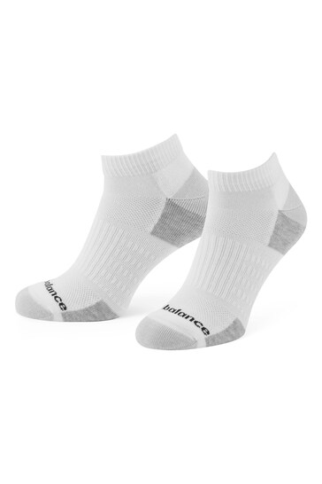 New Balance White Multipack Cushioned Low Cut Socks