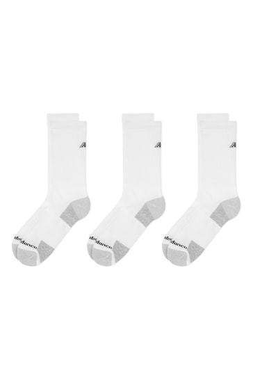 New Balance White Multipack Essentials Cushioned  Crew Socks