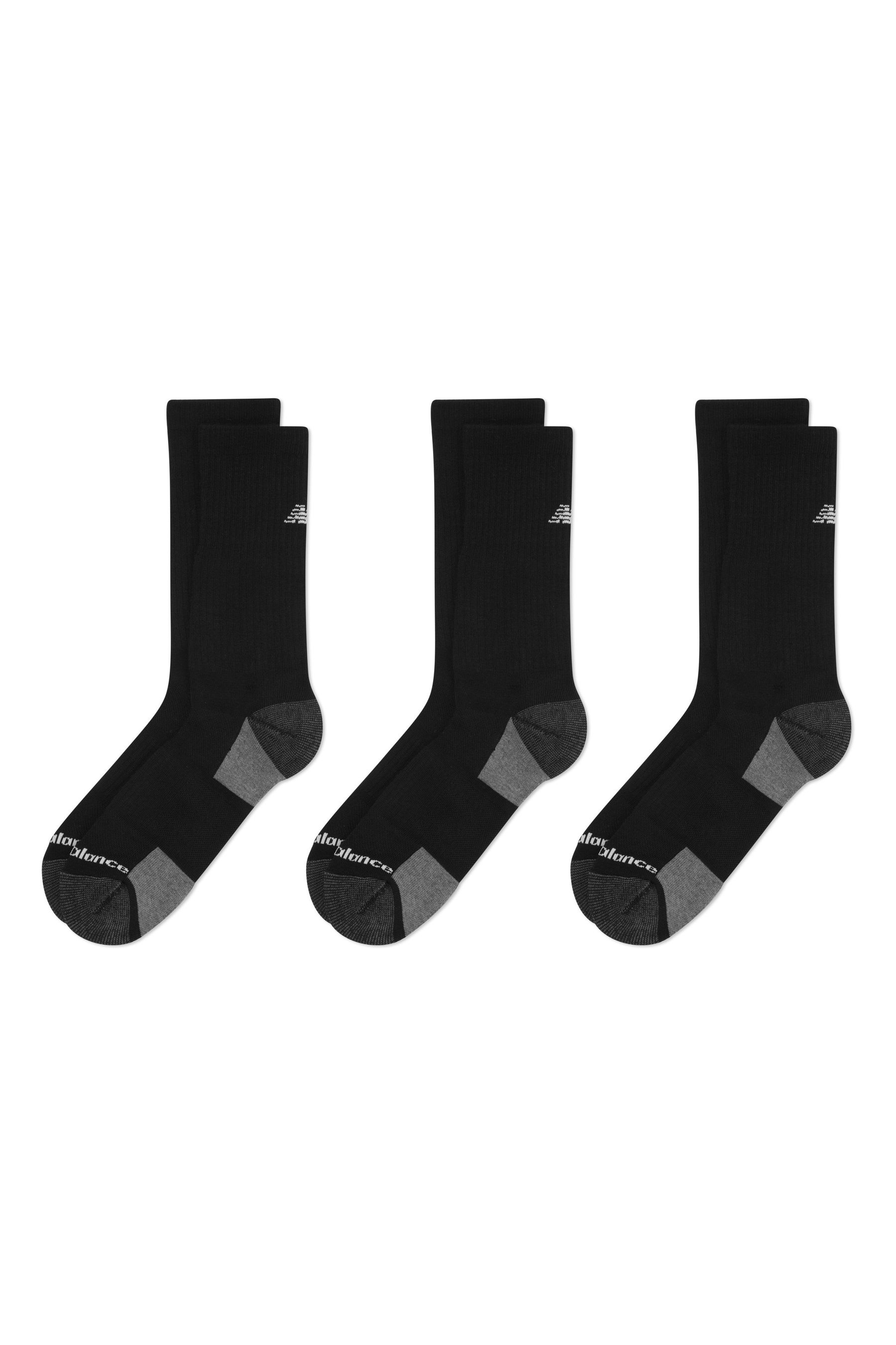 Buy New Balance Black Multipack Essentials Cushioned Crew Socks