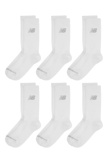 New Balance White Multipack Sports Cushioned Crew Socks