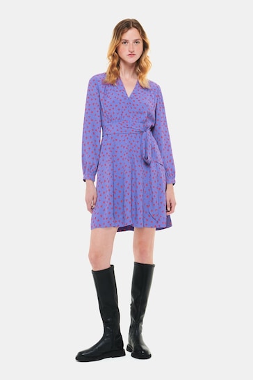 Whistles Purple Scattered Petals Print Dress