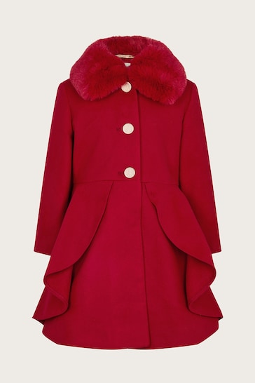 Monsoon Red Skirted Twirl Smart Coat