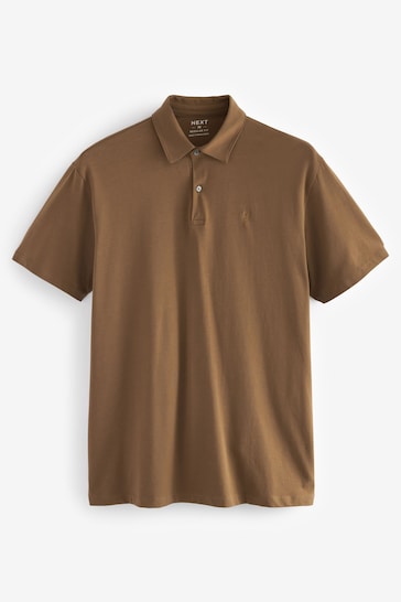 Sage Green/Grey/Rust Brown Jersey Polo Shirts 3 Pack