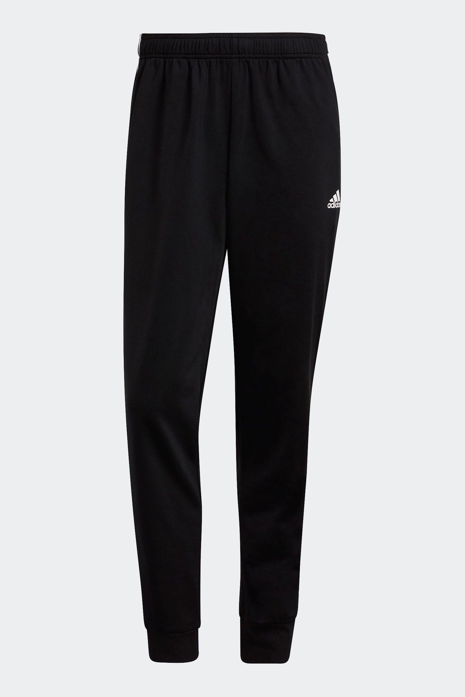 Buy adidas Black Sportswear Essentials Warm Up Tapered 3 Stripes