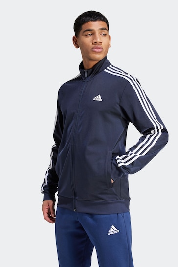 adidas Blue Sportswear Essentials Warm-Up 3-Stripes Track Top