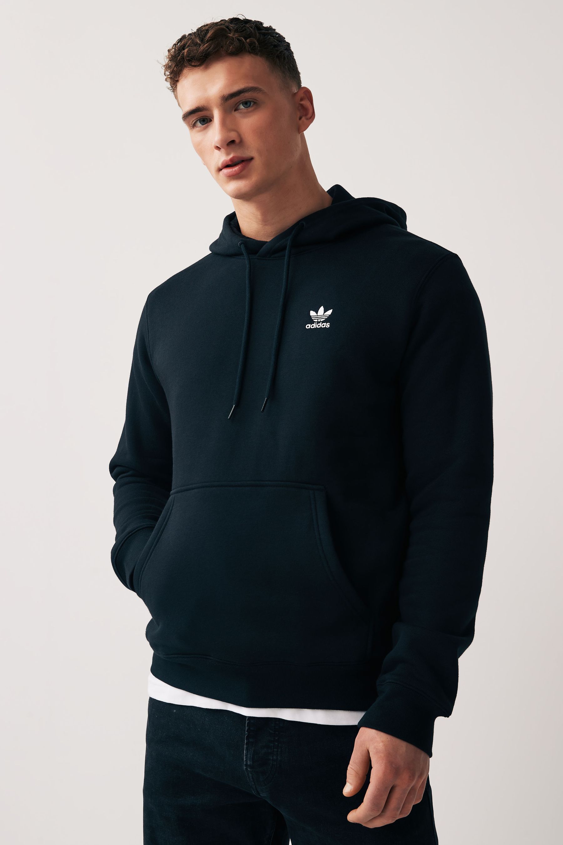 Adidas originals hoodie with trefoil sun best sale print in grey