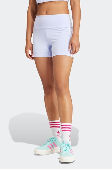 adidas Originals Purple 3-Stripes 1/4 Cotton Shorts