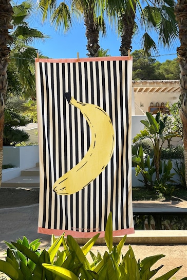 Rockett St George Banana Velour Beach Towel