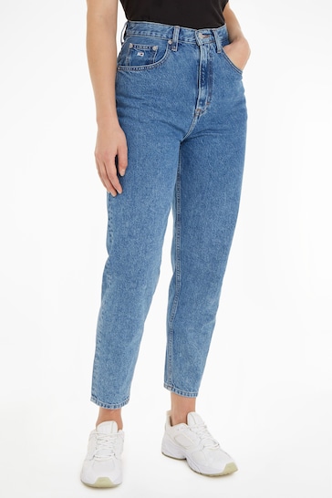 Tommy Jeans Blue Ultra High Rise Tapered Mom Jeans