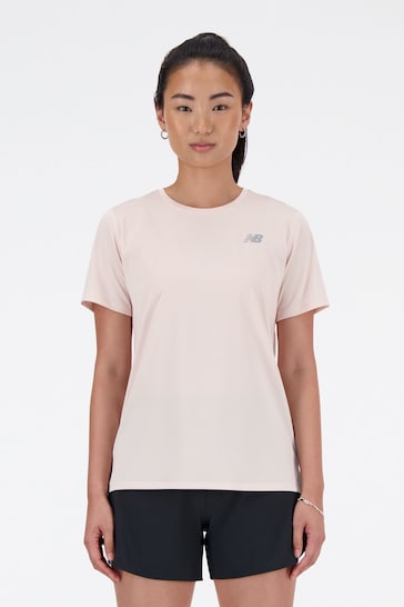 New Balance Pink Womens Short Sleeve T-Shirt