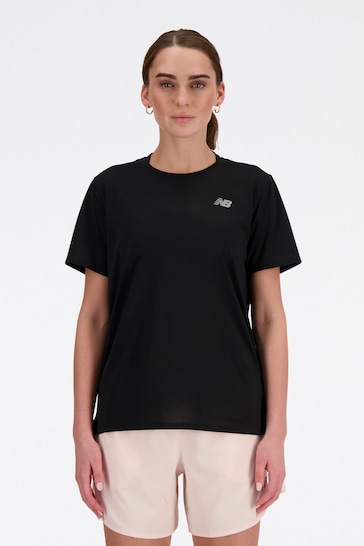 New Balance Black Womens Short Sleeve T-Shirt