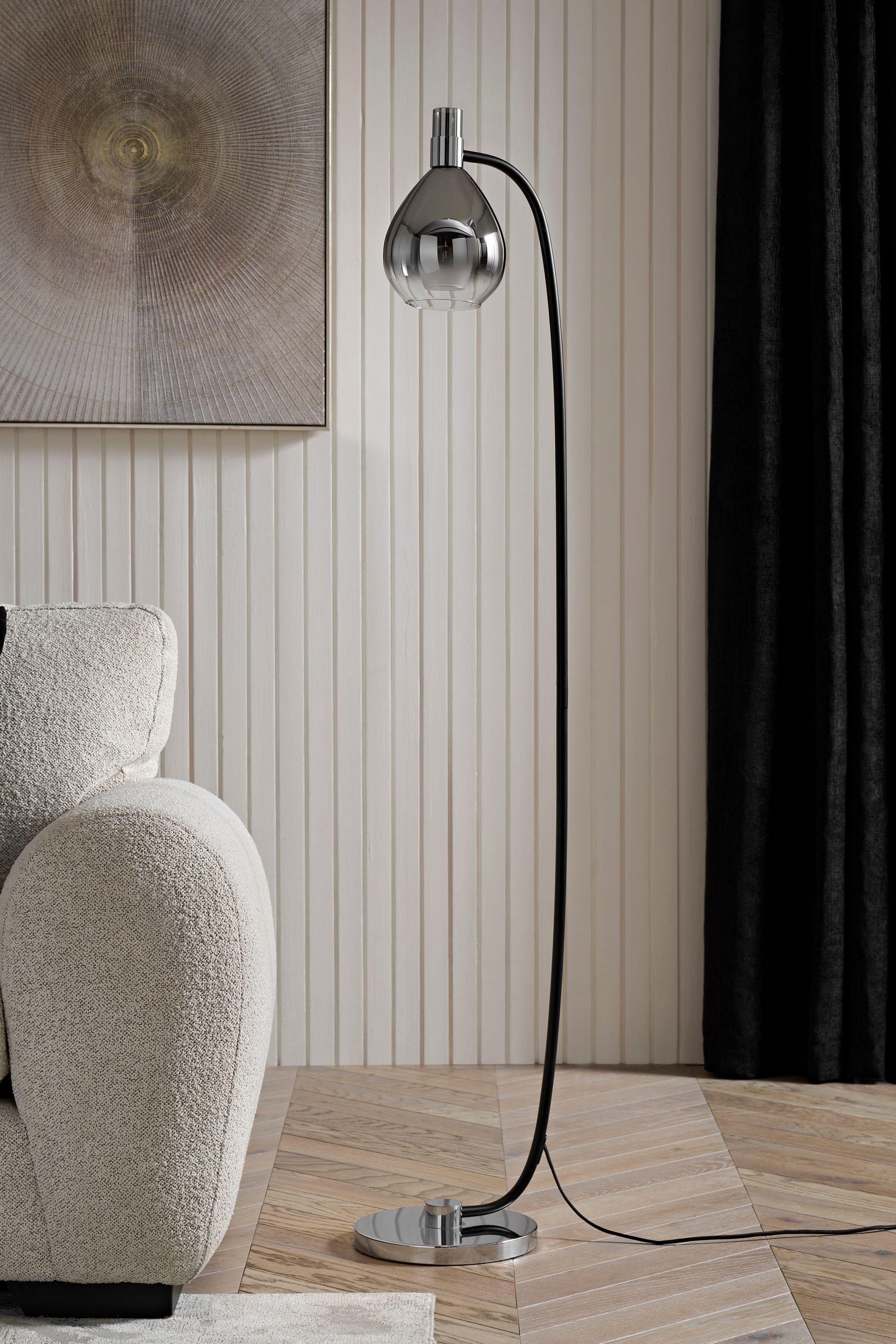 Curva chrome outlet floor lamp