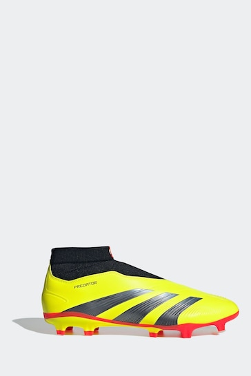 adidas Yellow Football Predator 24 League Laceless Firm Ground Adult Boots