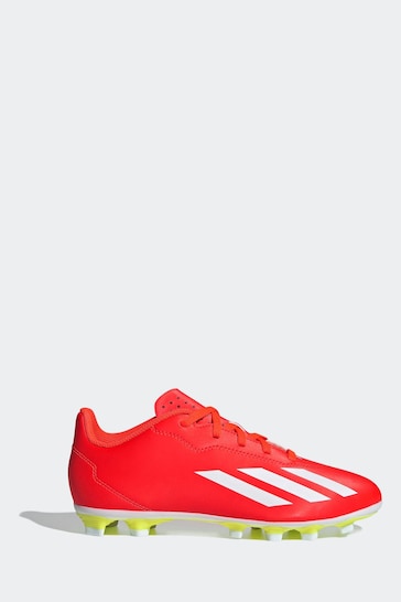 adidas Red/White Football X Crazyfast Club Flexible Ground Kids Boots