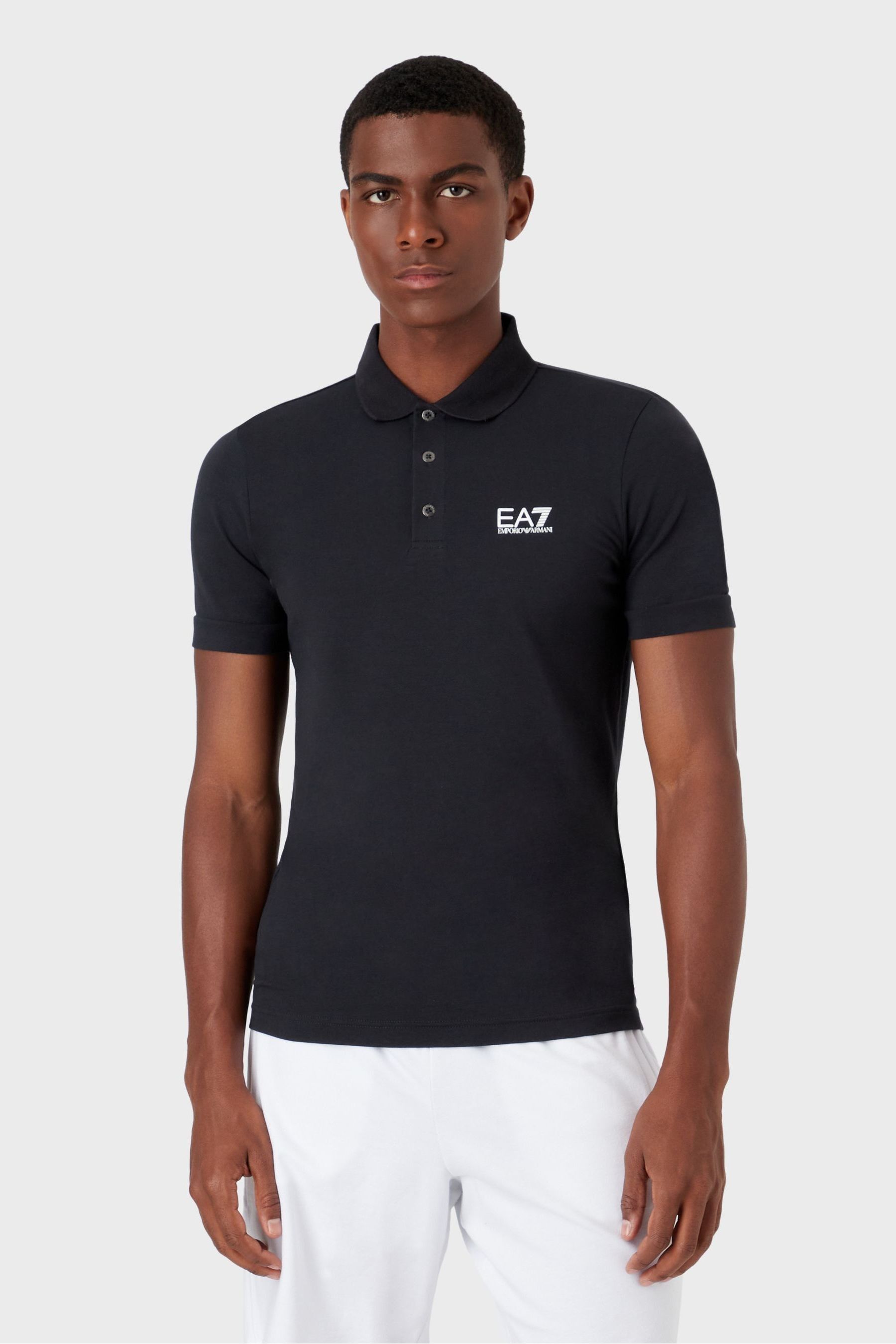 Ea7 black polo shirt outlet