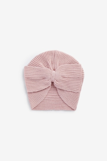 Modern Pink Baby Knitted Turban Hat (0mths-3yrs)
