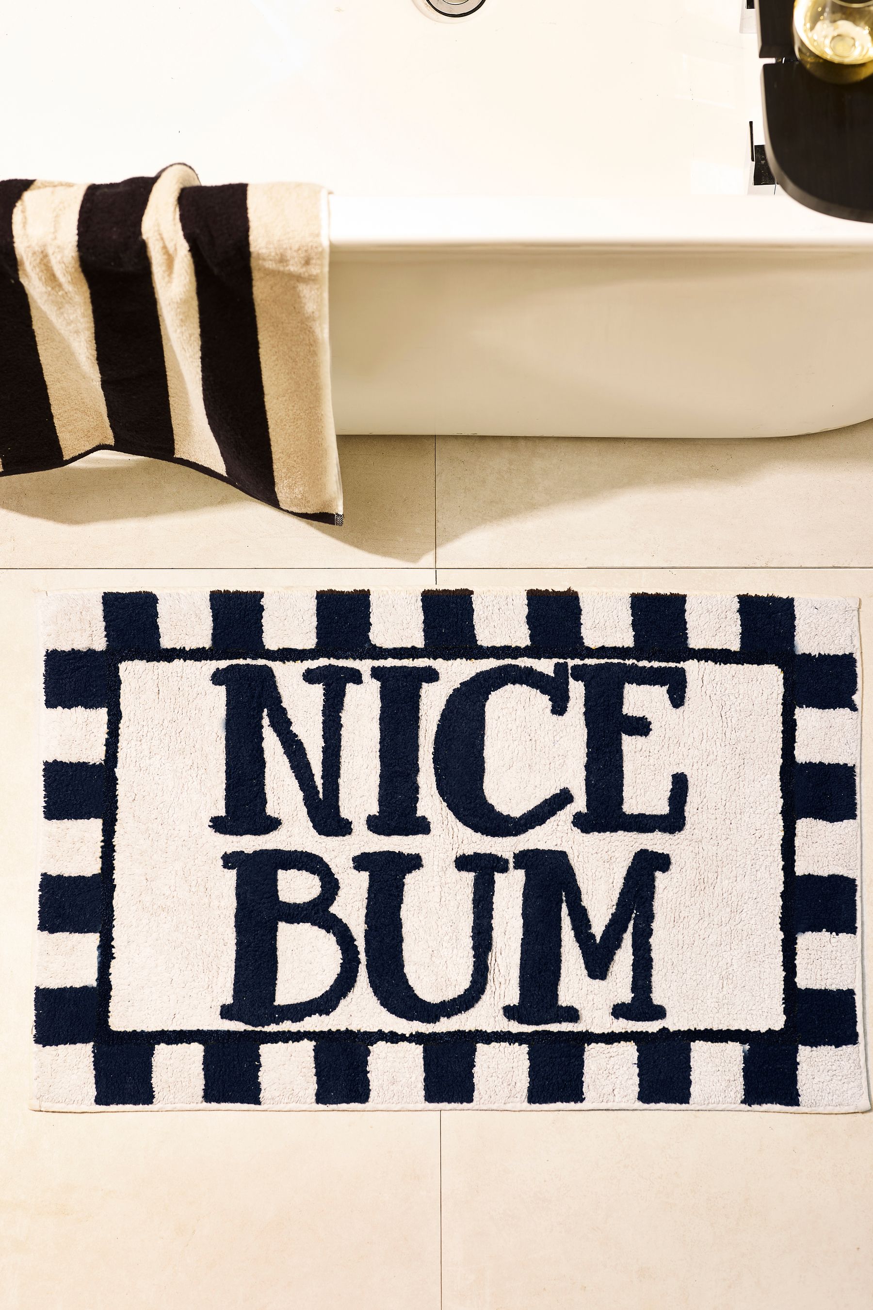 Buy Monochrome Slogan 100% Cotton Bath Mat from the Next UK online shop