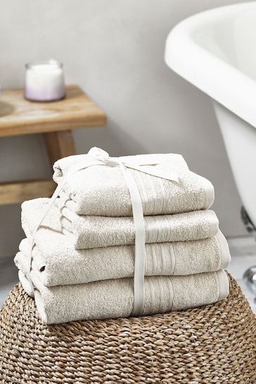 Natural 4 Piece 100% Cotton Towel Bale