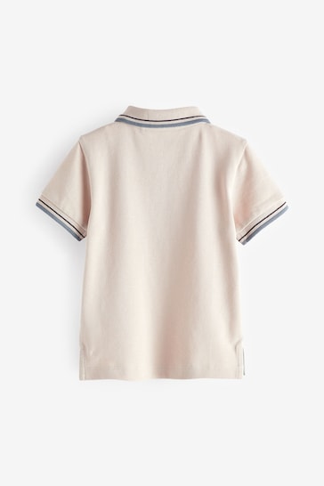 Putty Natural Short Sleeve Plain Polo Shirt (3mths-7yrs)