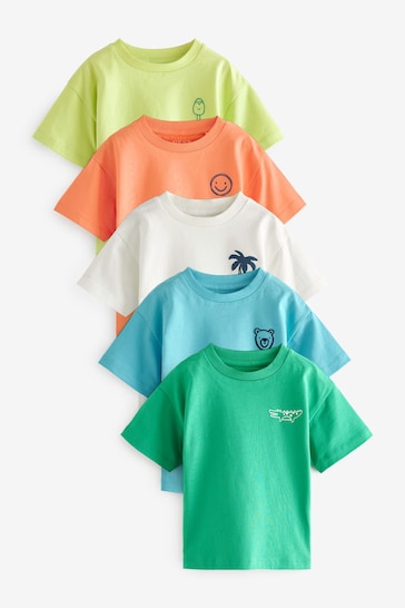 Blue/Orange Short Sleeve T-Shirts 5 Pack (3mths-7yrs)